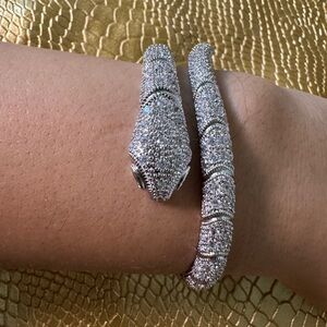 Snake designer silver bracelet adjustable